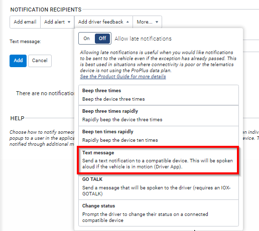 Norification recepients